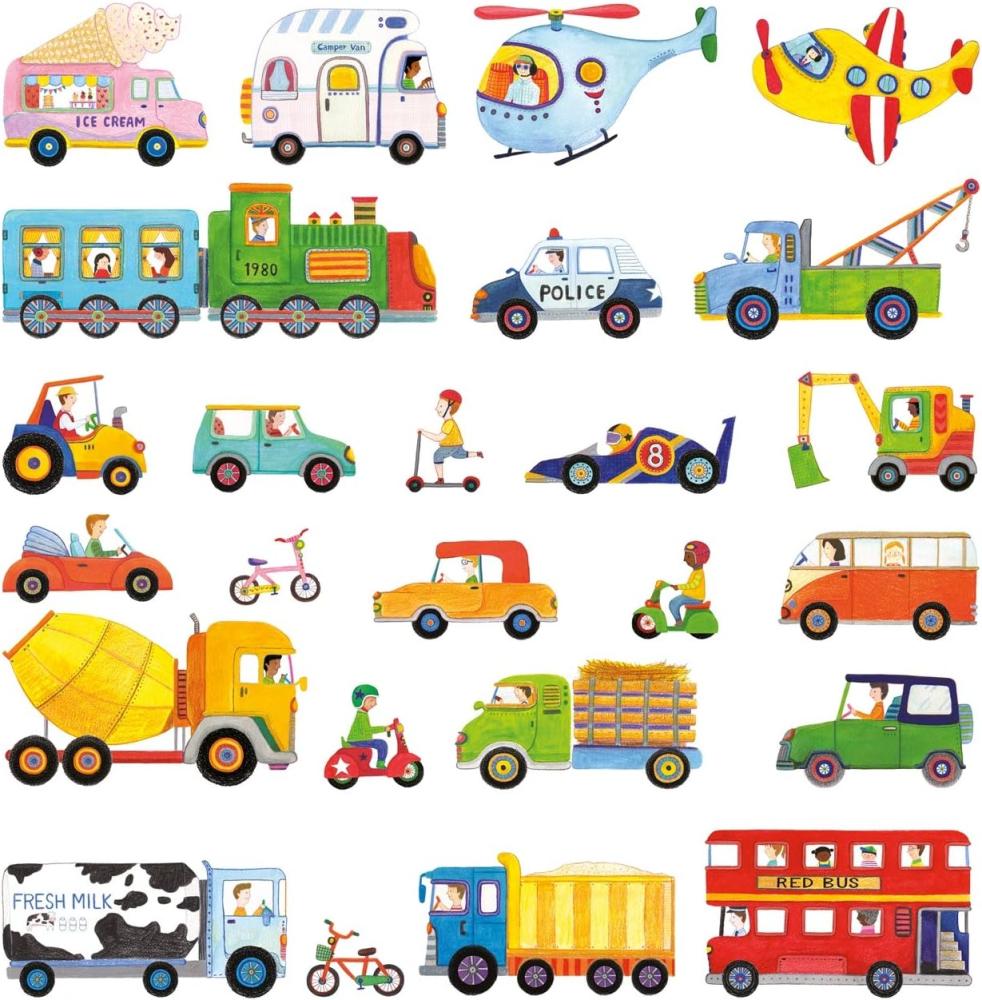 Decowall DW-1405 Transporte Autos Fahrzeuge Wandtattoo Wandsticker Wandaufkleber Wanddeko für Wohnzimmer Schlafzimmer Kinderzimmer Bild 1