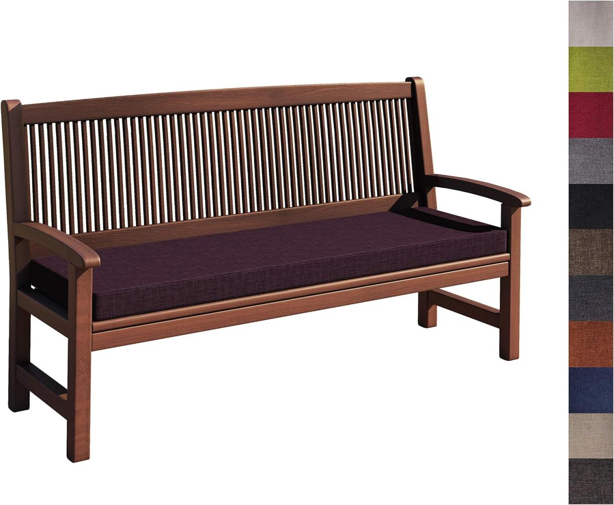 sunnypillow Bankauflage Stuhlkissen mit abnehmbarem Bezug Bankkissen Bankpolster Polsterauflage Auflage für Gartenbank viele Farben und Größen zur Auswahl (180 x 60 x 5 cm, Violett) Bild 1