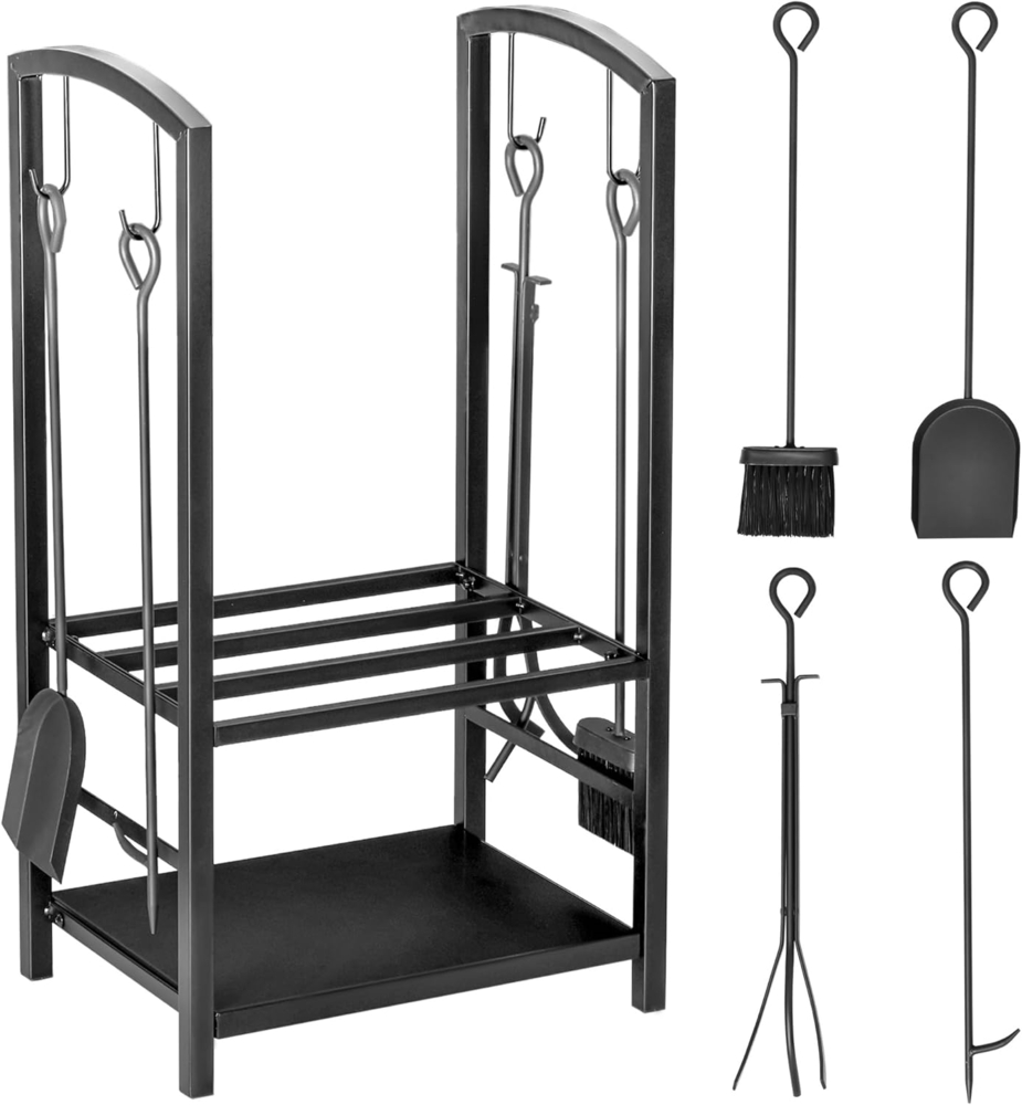 HOMCOM Kaminholzregal Kaminholzständer mit Kaminbesteck Bild 1