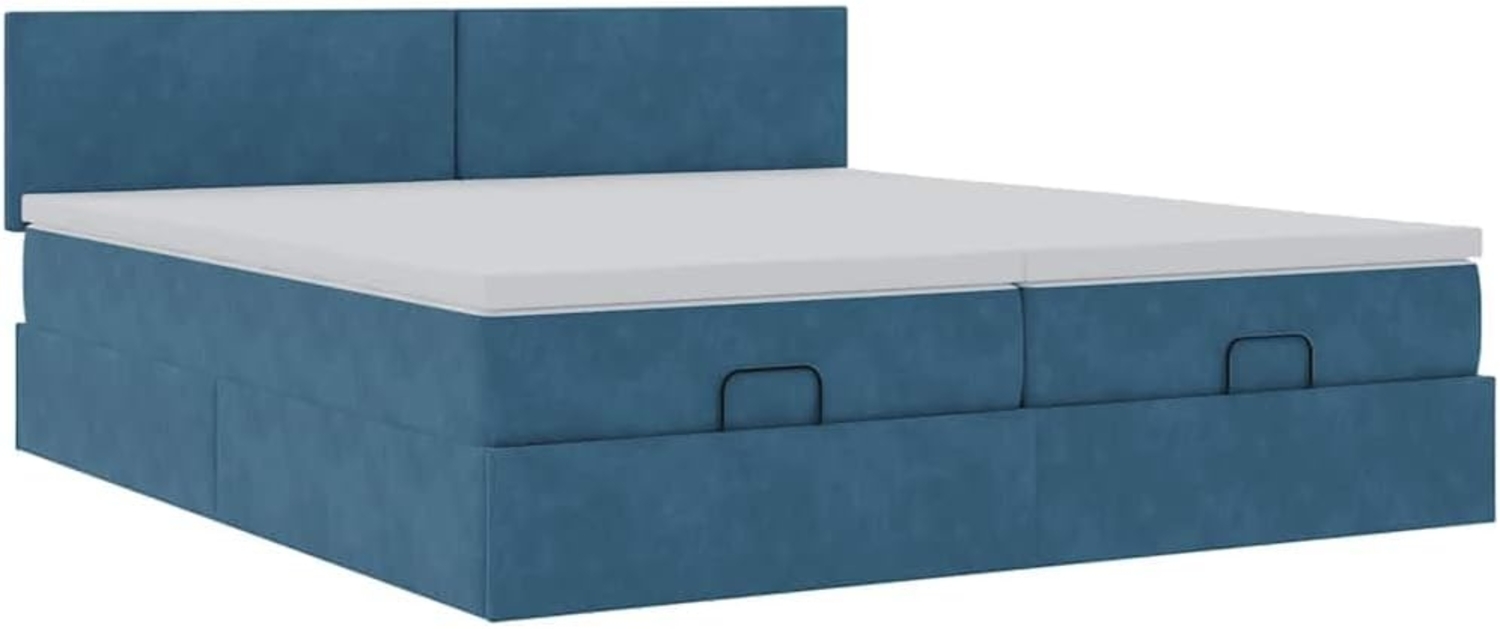 Ottoman-Bett mit Matratzen Dunkelblau 180x200 cm Samt 3312060 Bild 1