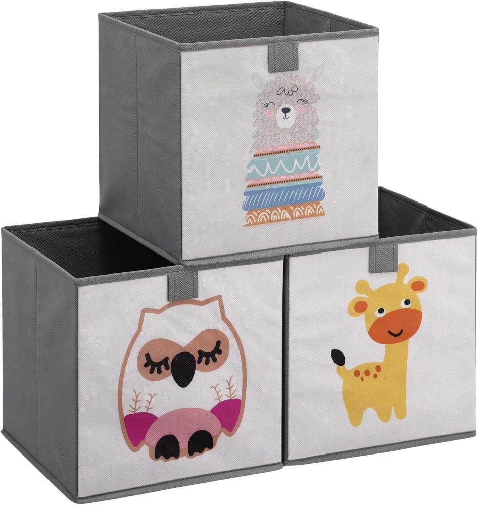 Navaris Aufbewahrungsbox Kinder Aufbewahrungsbox 3er Set Aufbewahrung 28x28x28cm Spielzeugkiste (3 St), 3x Spielzeug Box faltbar für Kinderzimmer Kisten mit Griff Toy Box Set Bild 1