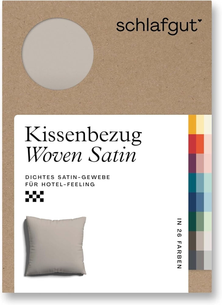 Schlafgut Woven Satin Bettwäsche|Kissenbezug einzeln 80x80 cm| sand-mid Bild 1