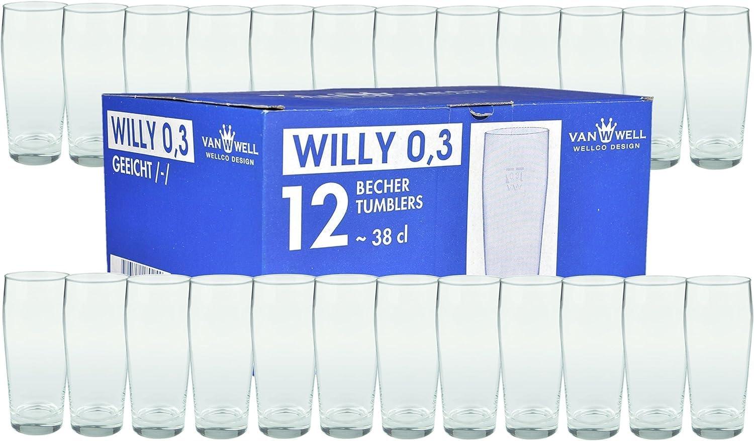 24er Set Bierglas Willibecher 0,3L geeicht Biergläser Tumbler perfekt geeignet für Gastronomie Bild 1