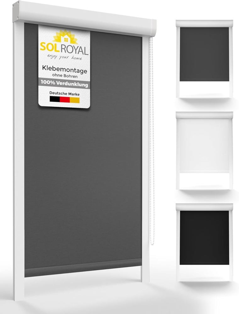 Sol Royal PVC Kassettenrollo SolReflect K24 Anthrazit, 175 x 100 x 4.2 cm Bild 1