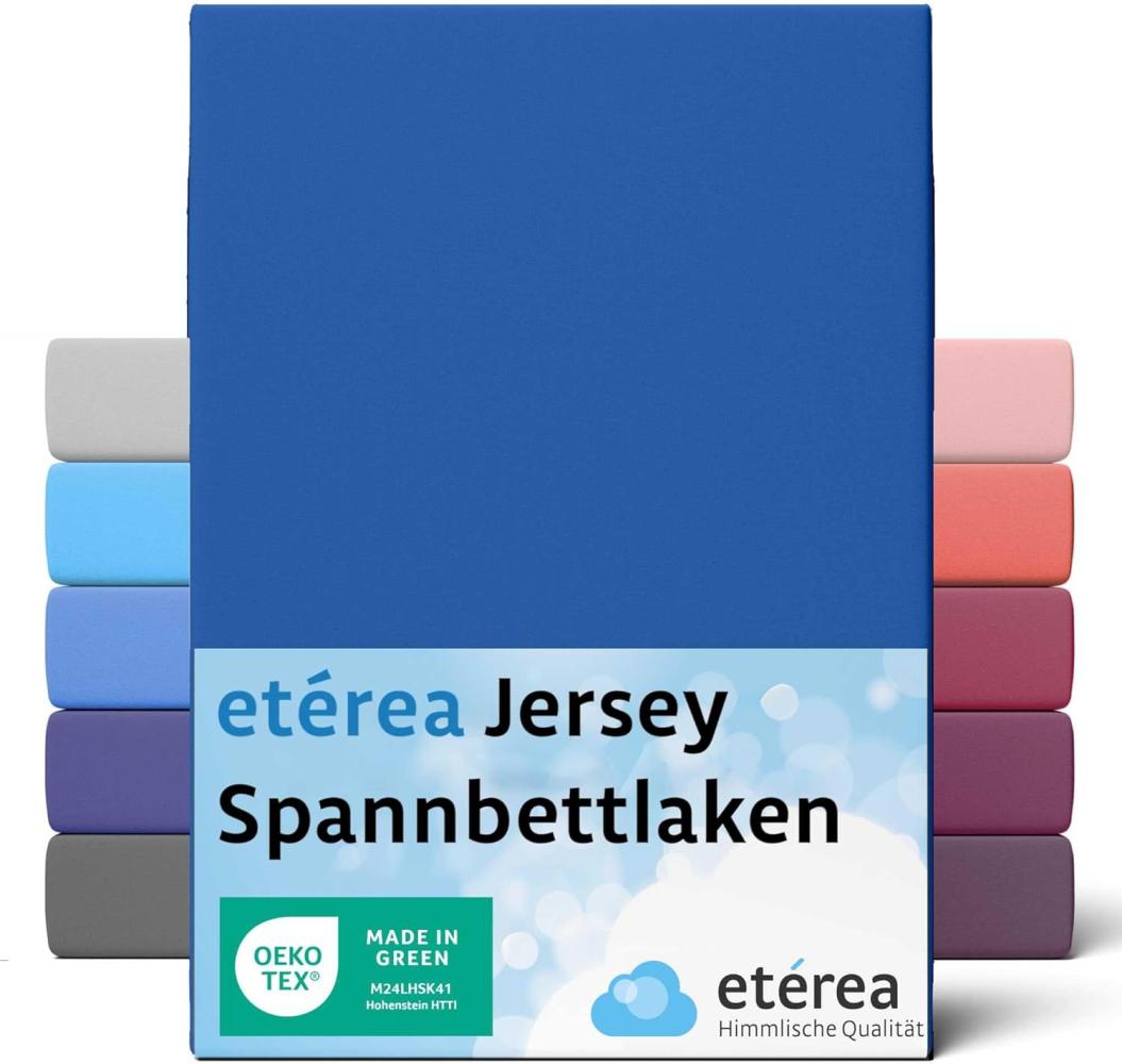 etérea Comfort Jersey Spannbettlaken Blau 140x200 cm - 160x200 cm Bild 1