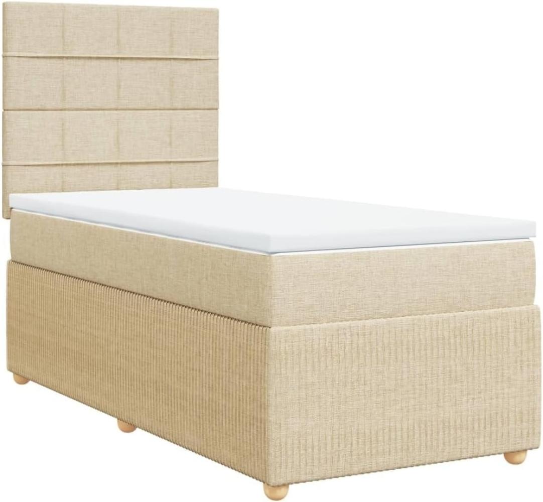 Boxspringbett mit Matratze Creme 90x190 cm Stoff 3294216 Bild 1