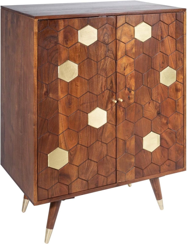 riess-ambiente Barschrank MYSTIC LIVING 75cm braun / gold (Einzelartikel, 1-St) Wohnzimmer· Massivholz · Retro · Akazie Bild 1