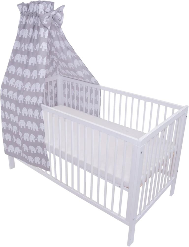 Amilian Betthimmel mit Himmelstange, Himmelhalter - Himmelbett Gestell - für Babybett (Himmelbett Gestell für Babybett, Stubenwagen, Babywiege), Vollstoffhimmel oder Chiffonhimmel Bild 1