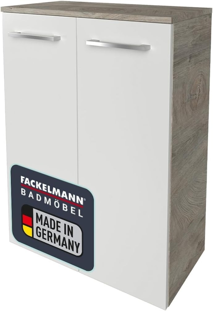 Fackelmann B.STYLE Doppel-Midischrank, 60 cm breit, Weiß/Grau Bild 1