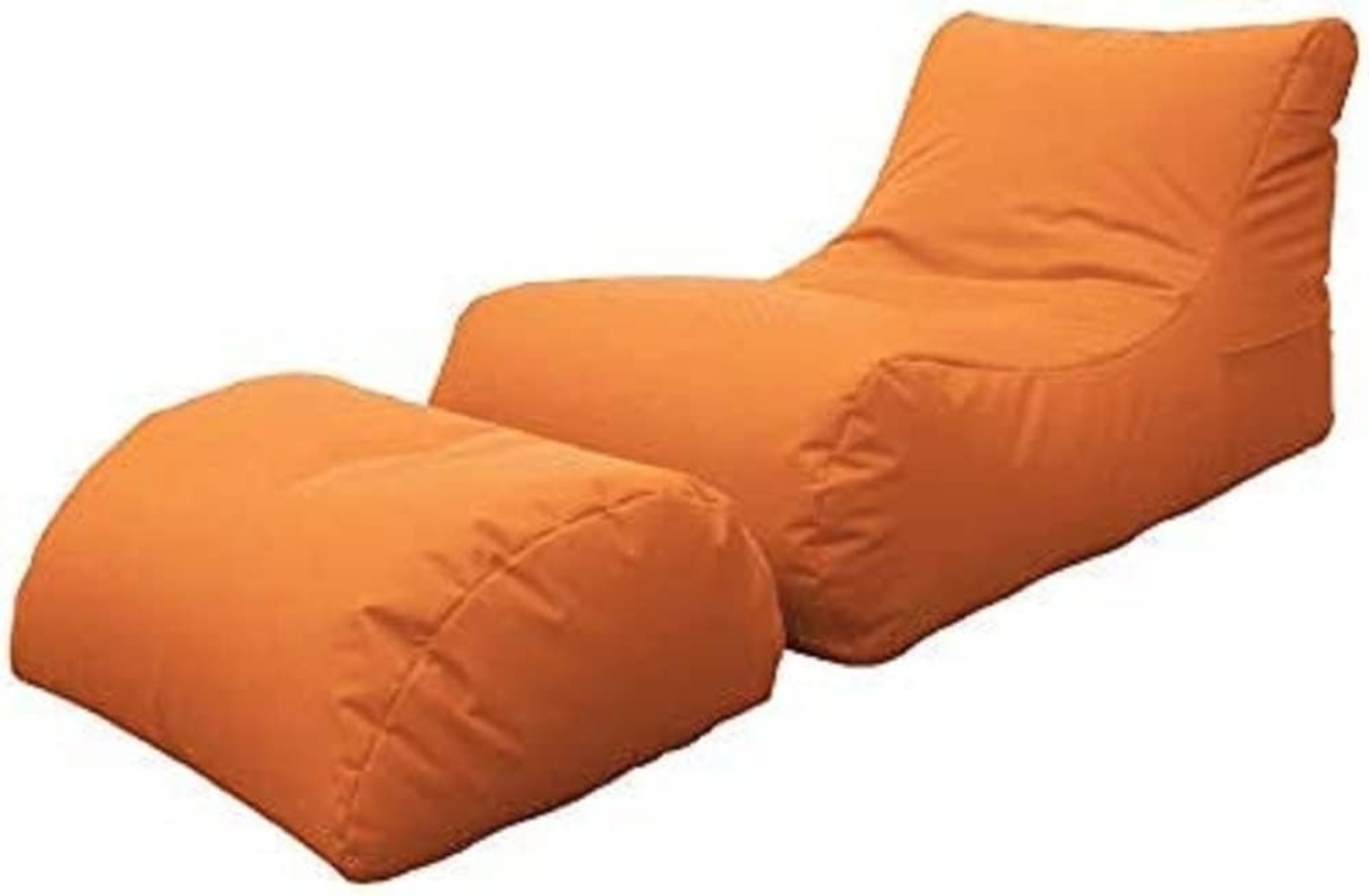 Dmora Moderne Wohnzimmer-Chaiselongue, Made in Italy, Sessel mit Nylon-Fußstütze, Gepolsterter Sitzpuff für Schlafzimmer, 120x80h60 cm, Farbe Orange Bild 1