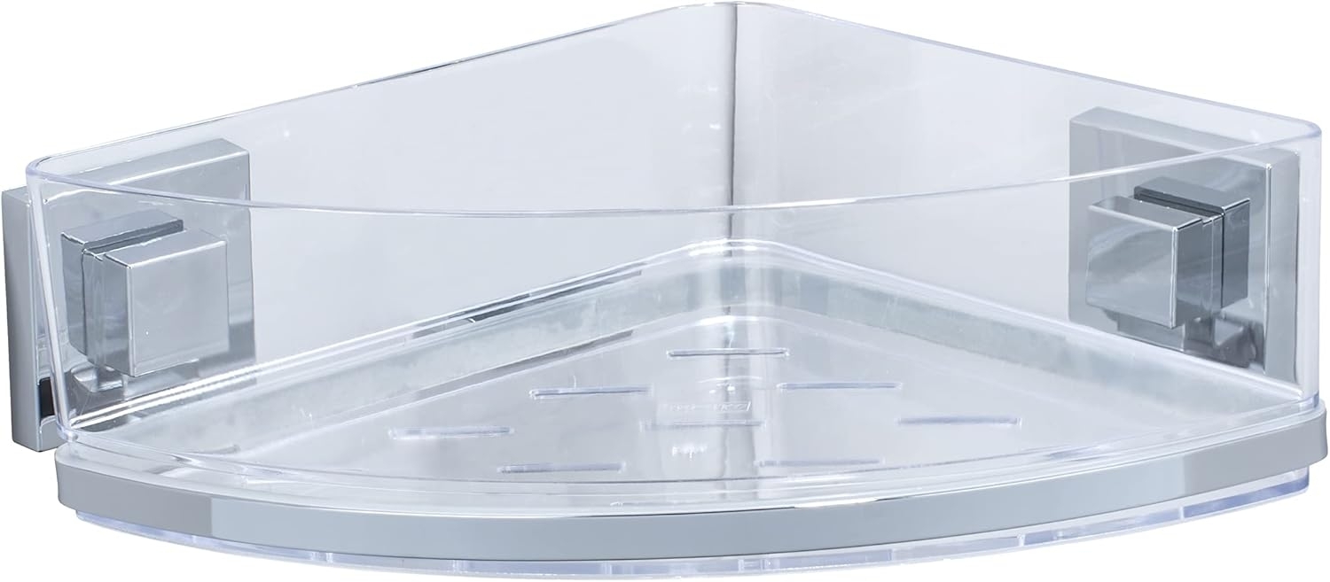 WENKO QUADRO Dusch Eckablage, Edelstahl, Befestigen ohne bohren, Vacuum-Loc® Bild 1