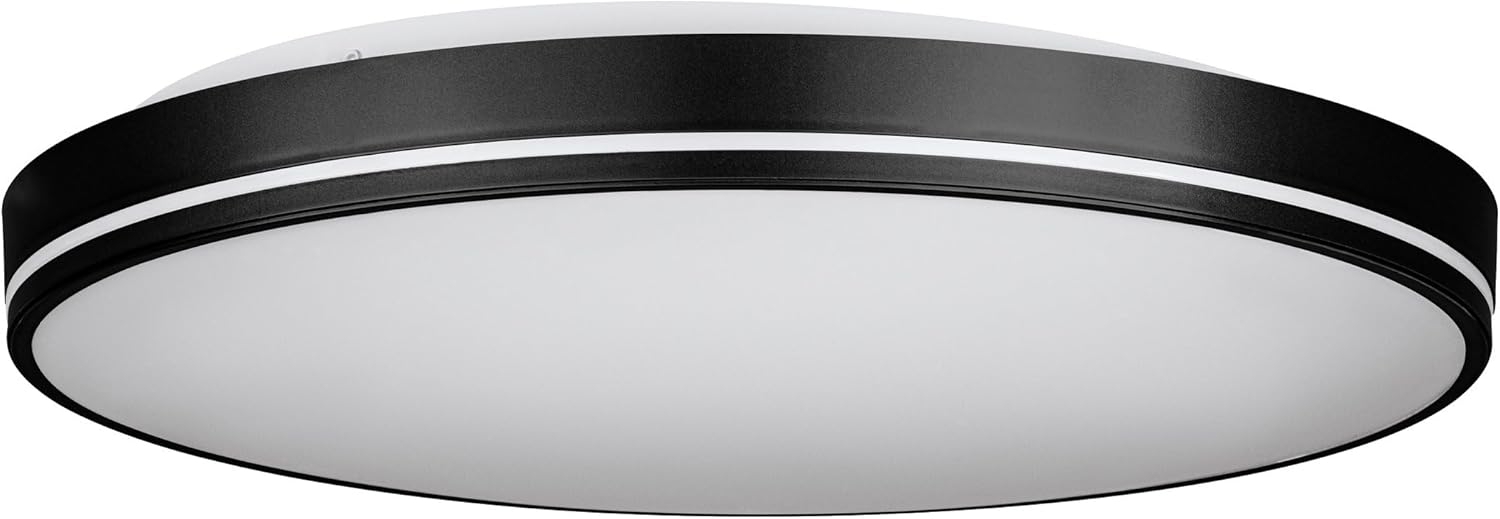 Eglo 75706 Deckenleuchte OROTAVA Stahl schwarz, Kunststoff weiss LED 2X11W 3000-6500K H:7. 5cm Ø39. 5cm dimmbar Bild 1
