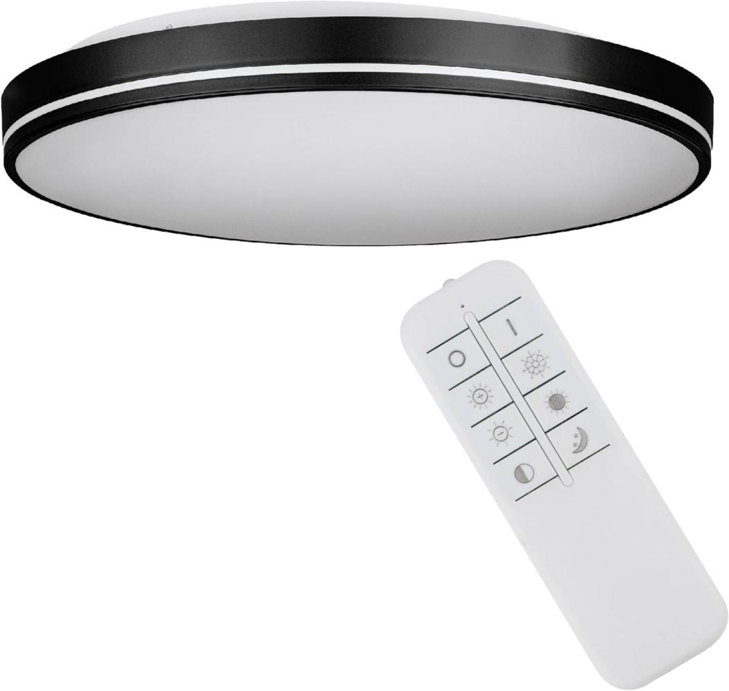 Eglo 75706 Deckenleuchte OROTAVA Stahl schwarz, Kunststoff weiss LED 2X11W 3000-6500K H:7. 5cm Ø39. 5cm dimmbar Bild 1