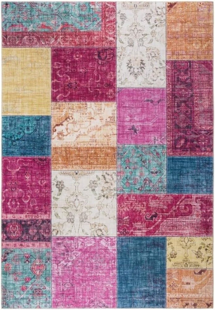 LUXOR living Teppich Prima 2, rechteckig, Höhe: 7 mm, Kurzflor, Patchwork Muster, Vintage Design, Wohnzimmer Bild 1