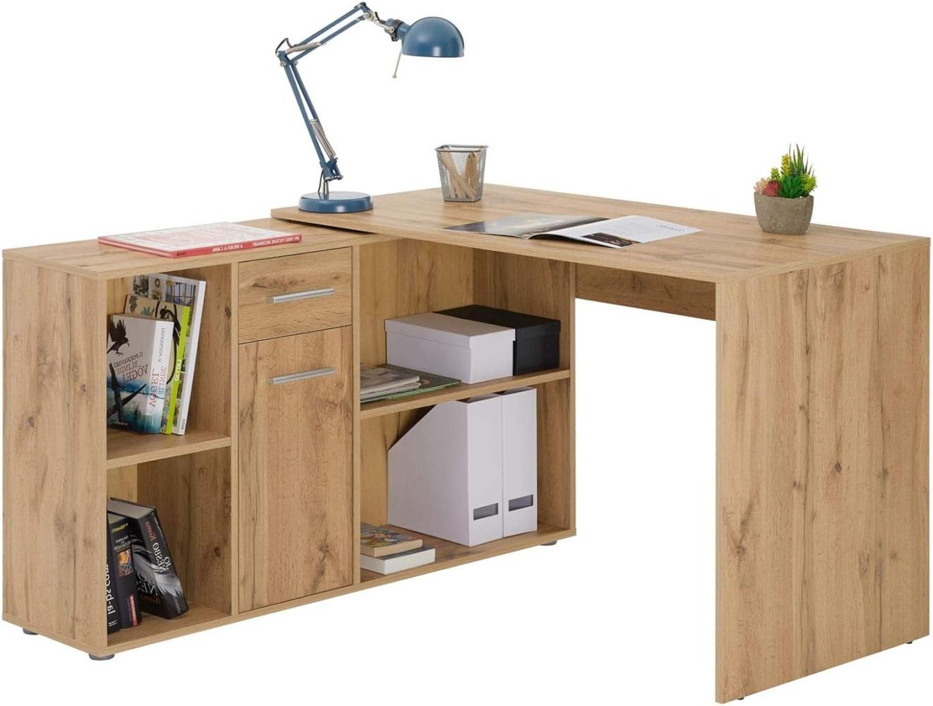 CARO-Möbel Eckschreibtisch DIEGO, Eckschreibtisch mit Stauraum drehbar Bürotisch mit Sideboard L Form Wo Bild 1