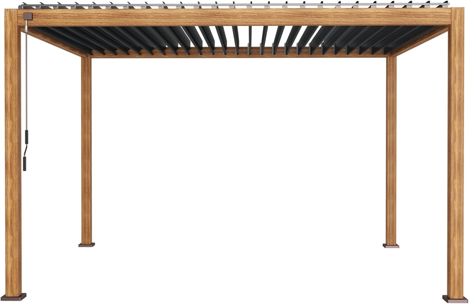Leco Aluminium Pergola mit Lamellendach / Lamellenpergola "Deluxe", holzoptik, 4 x 3 x 2,50 m (L x B x H) Bild 1