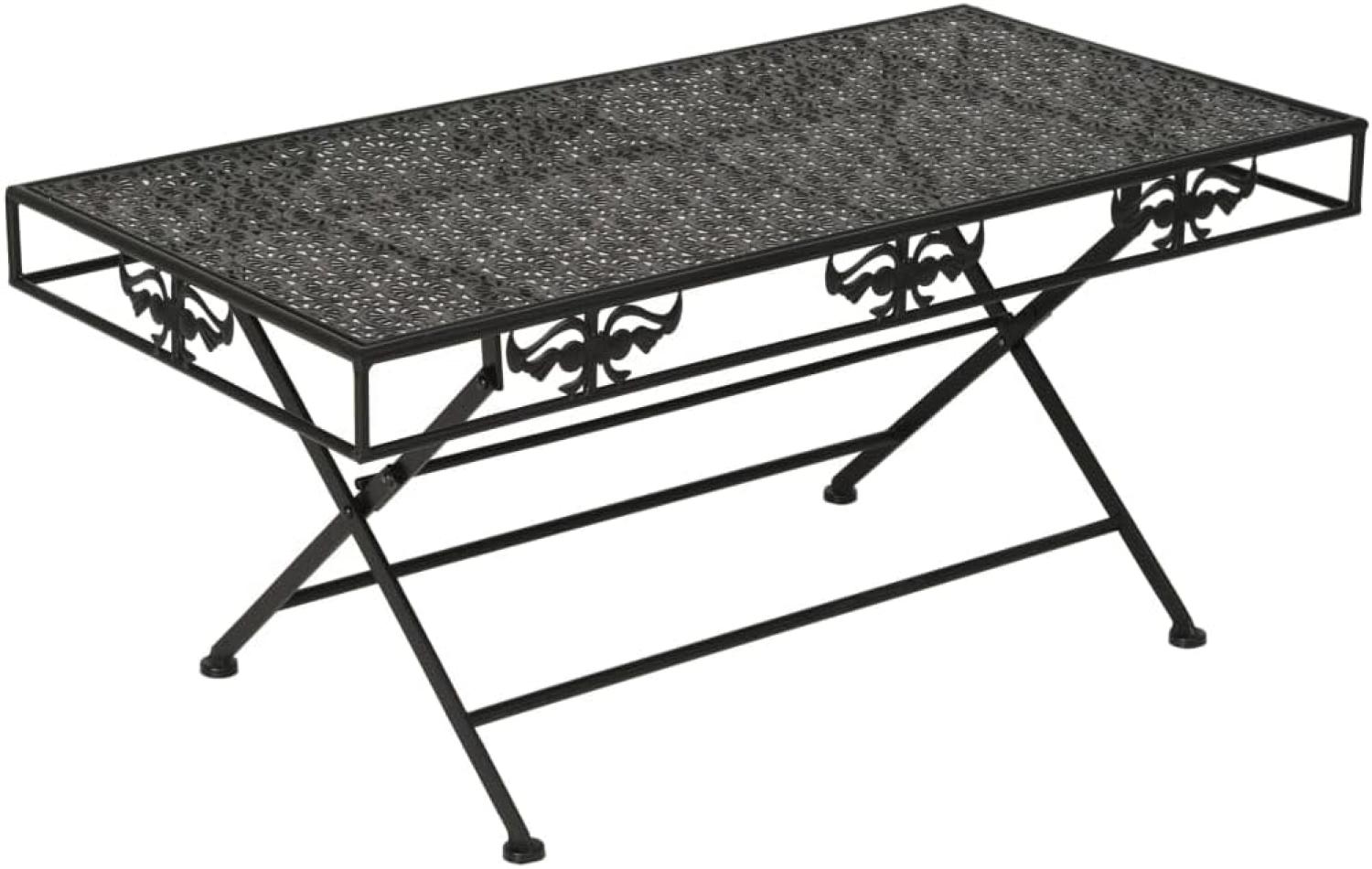 vidaXL Couchtisch Klappbar Vintage-Stil Metall 100x50x45 cm Schwarz 245927 Bild 1