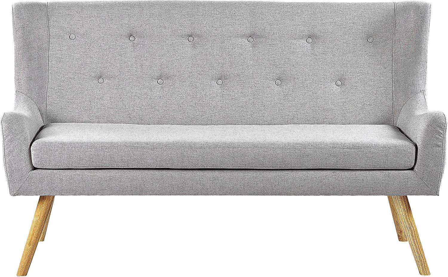 2-Sitzer Sofa Polsterbezug hellgrau SKIBBY Bild 1