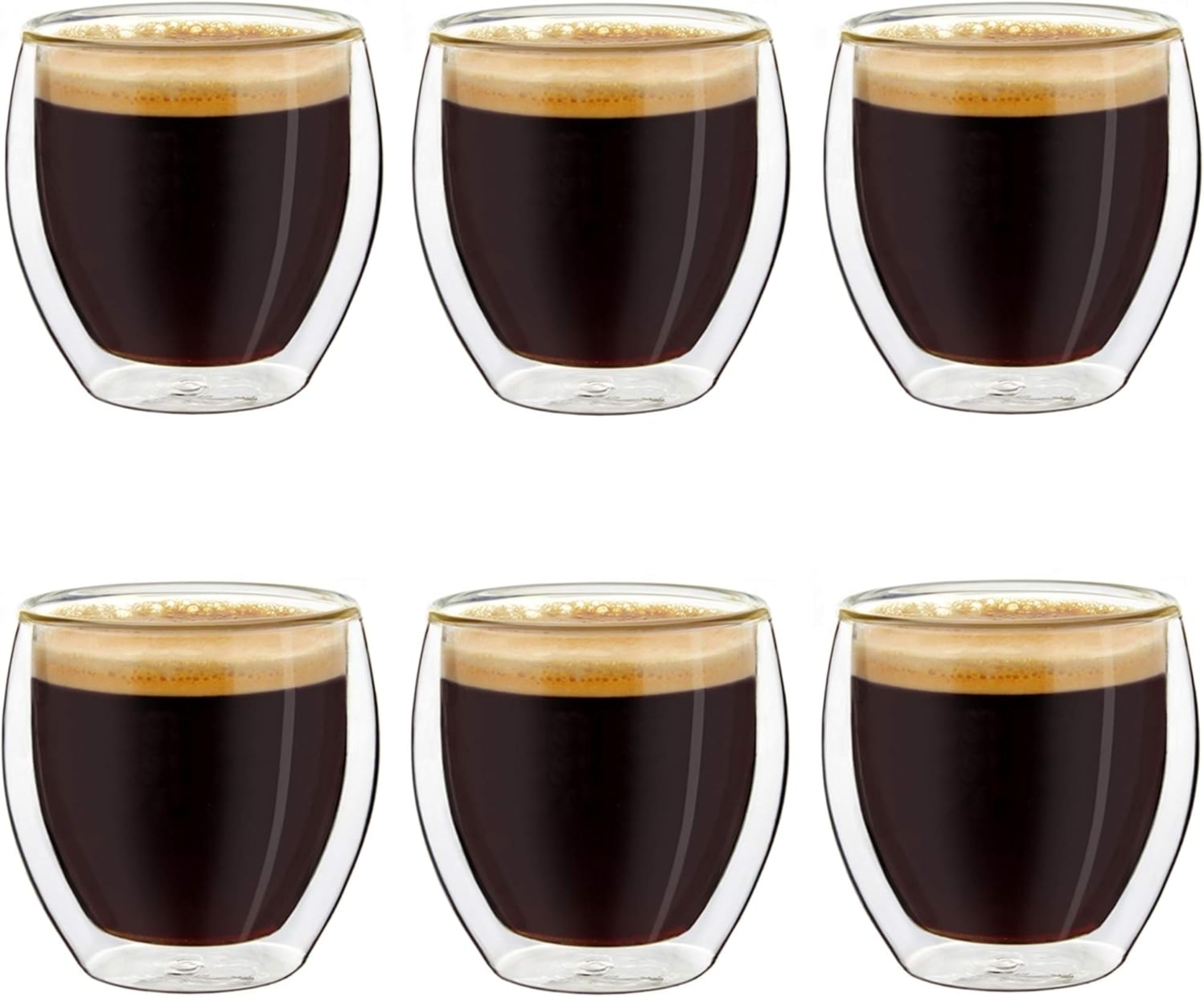 Creano Teeglas Doppelwandige Espresso-Gläser, Borosilikatglas, 6 Gläser Bild 1