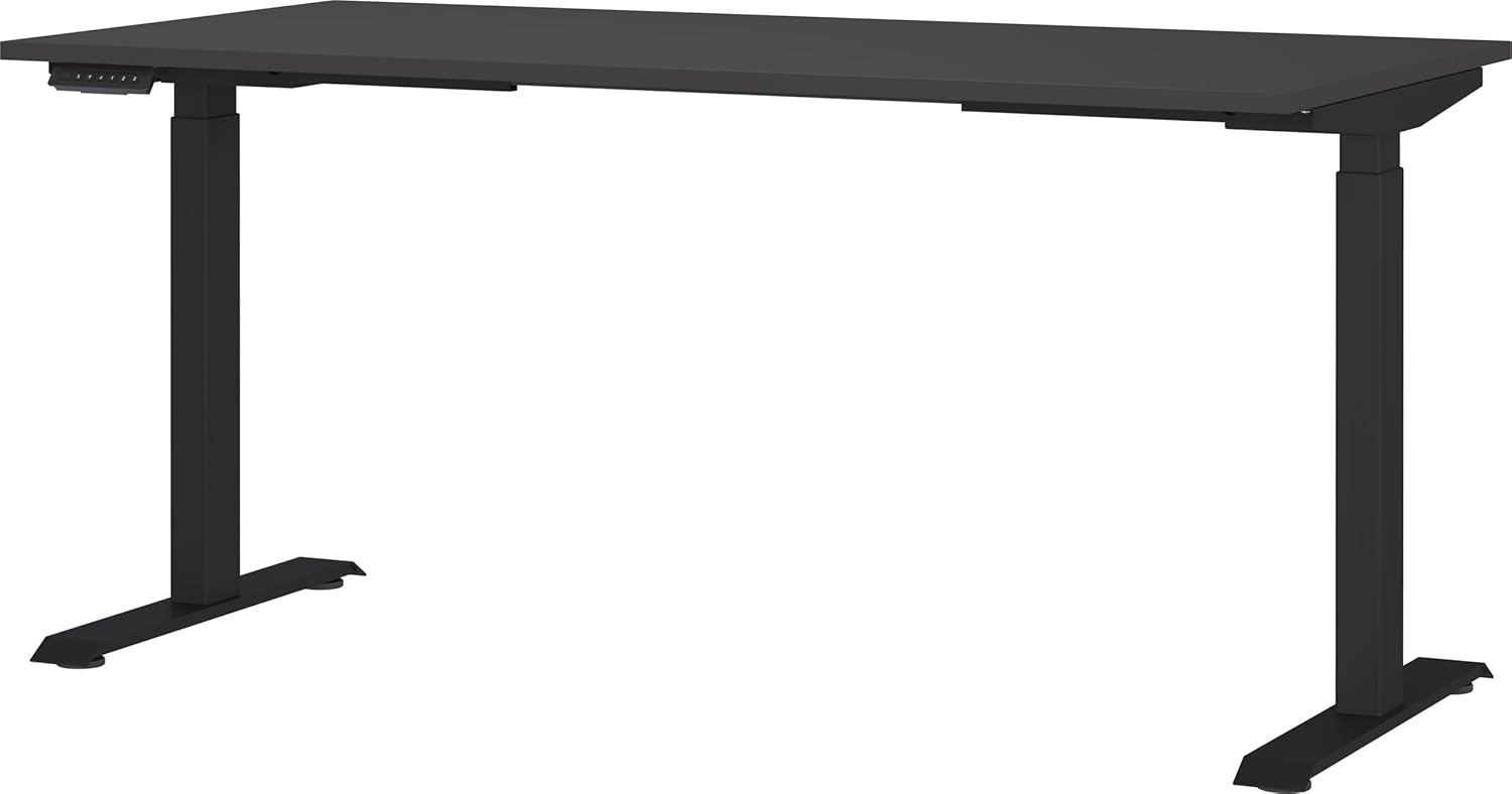 Germania Schreibtisch 7908-547, in Graphit, EL. höhenverstellb, 160 x 120 x 80 cm (BxHxT) Bild 1