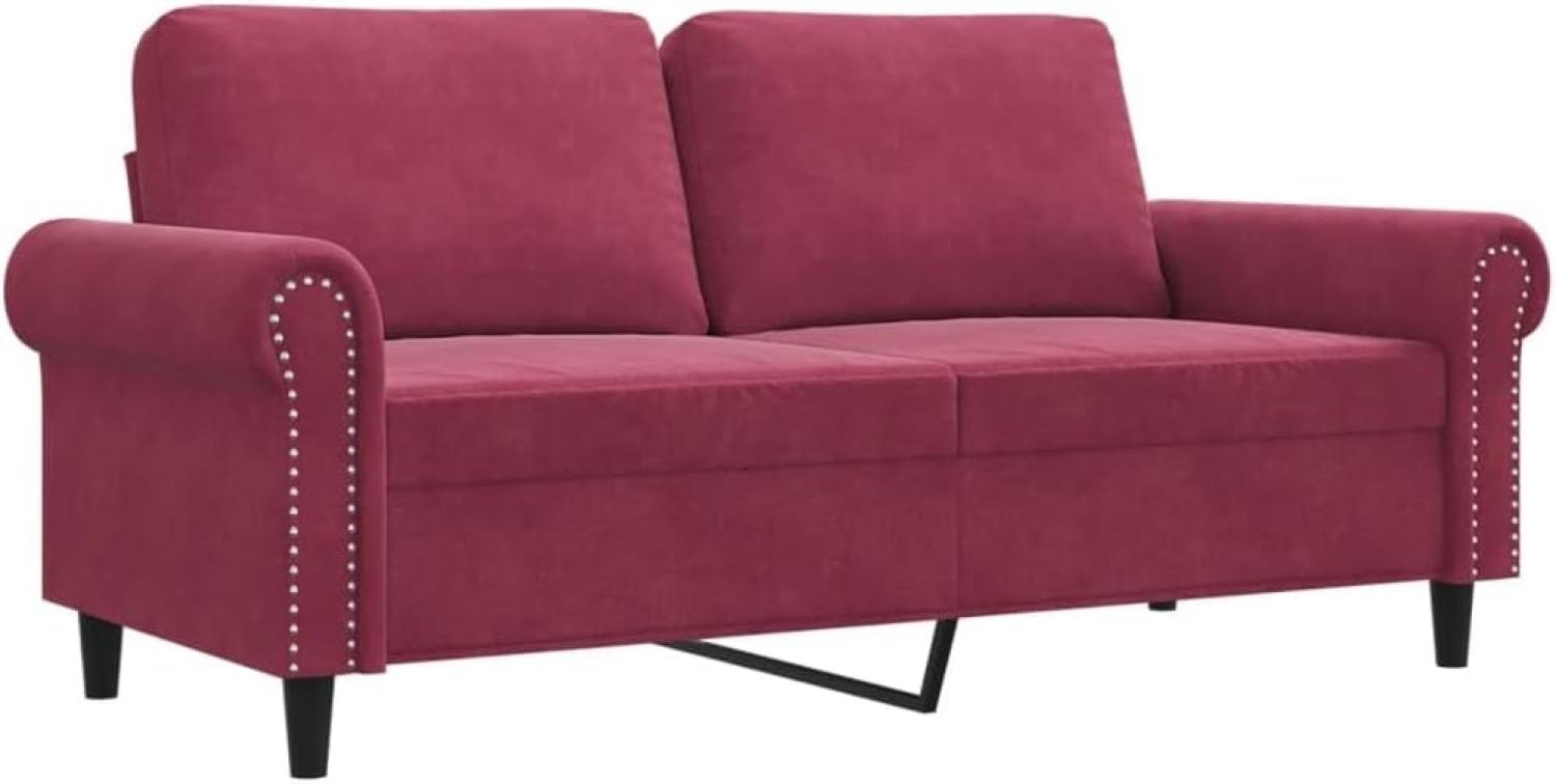 2-Sitzer-Sofa Weinrot 140 cm Samt (Farbe: Rot) Bild 1