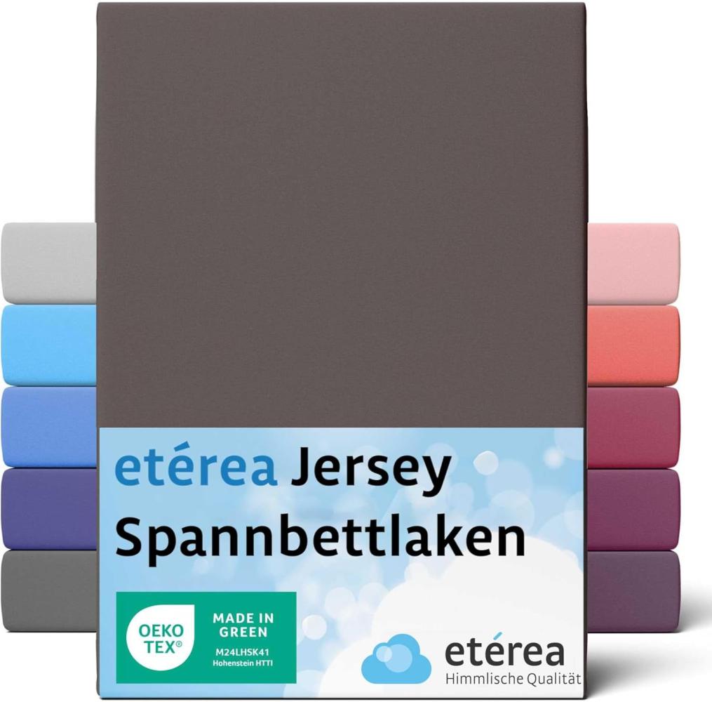 etérea Comfort Jersey Spannbettlaken Dunkelbraun 100x200 cm - 120x200 cm Bild 1