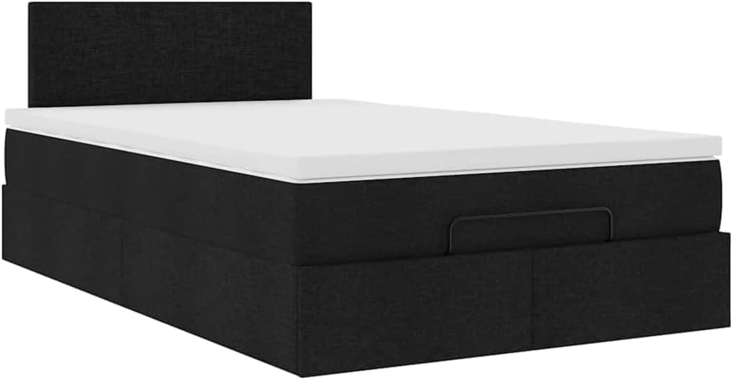 Ottoman-Bett mit Matratze Schwarz 120x190 cm Stoff 3311361 Bild 1