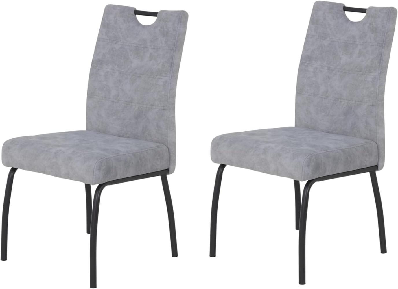 2er Set XL-Stuhl Evelyn - Vintage Grau Bild 1