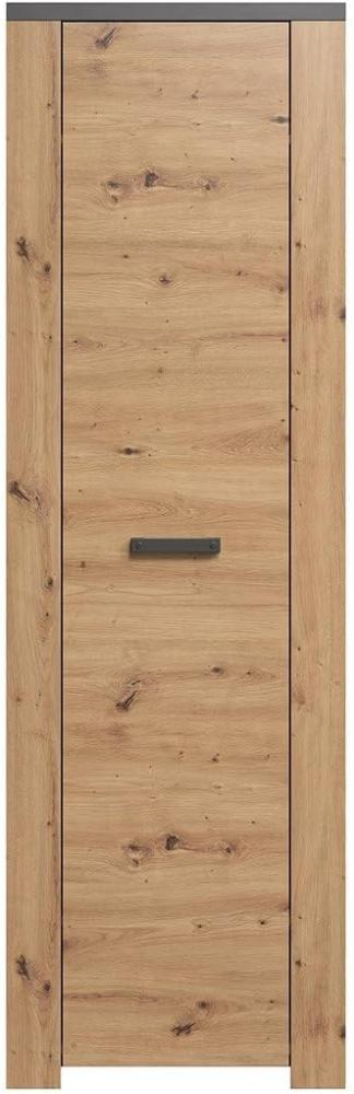 Garderobenschrank Follow in Eiche Artisan und grau 62 x 199 cm Bild 1