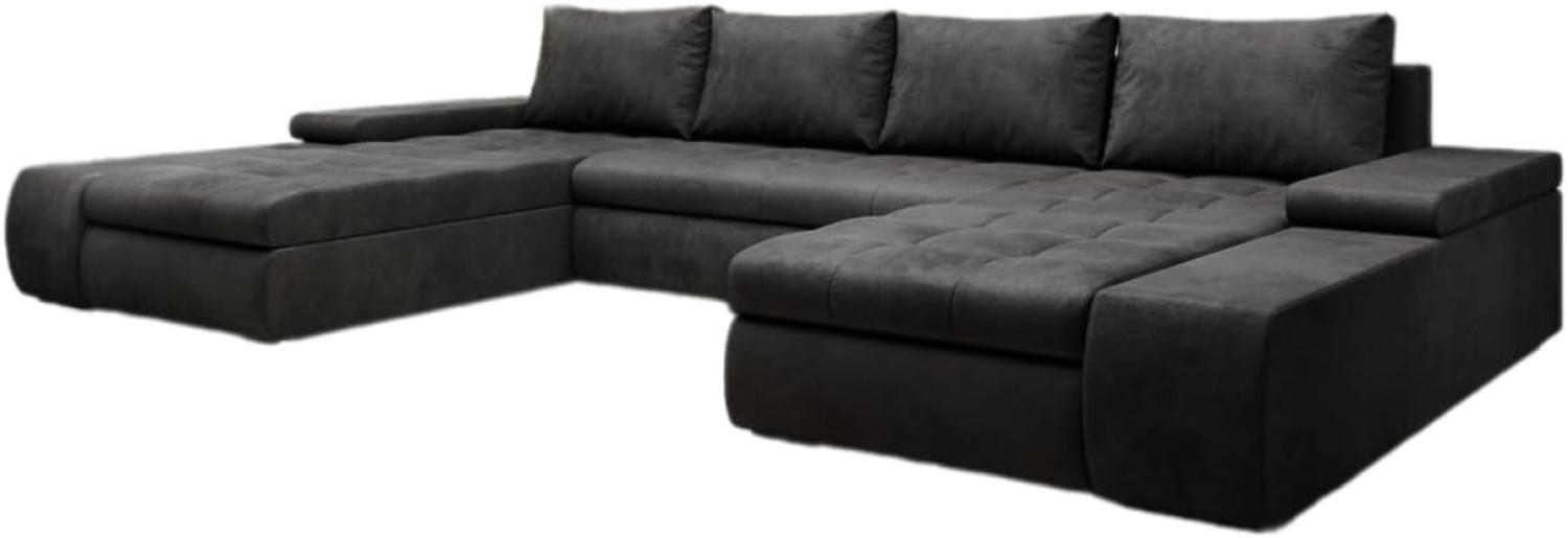 Designer Sofa Martino mit Schlaffunktion Samt Anthrazit Bild 1