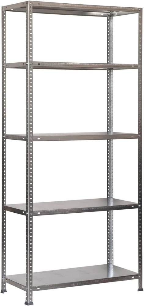 SimonRack Schwerlastregal, Lagerregal, 180x90x50 Metallregal, Kellerregal, Biegestelle 100 kg, 5 Fachböden, Galvanisiert - Comfort Bild 1