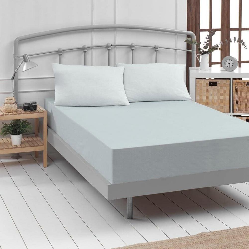 Traumschlaf Feinbiber Boxspring Spannbetttuch|200x200 cm| silber Bild 1