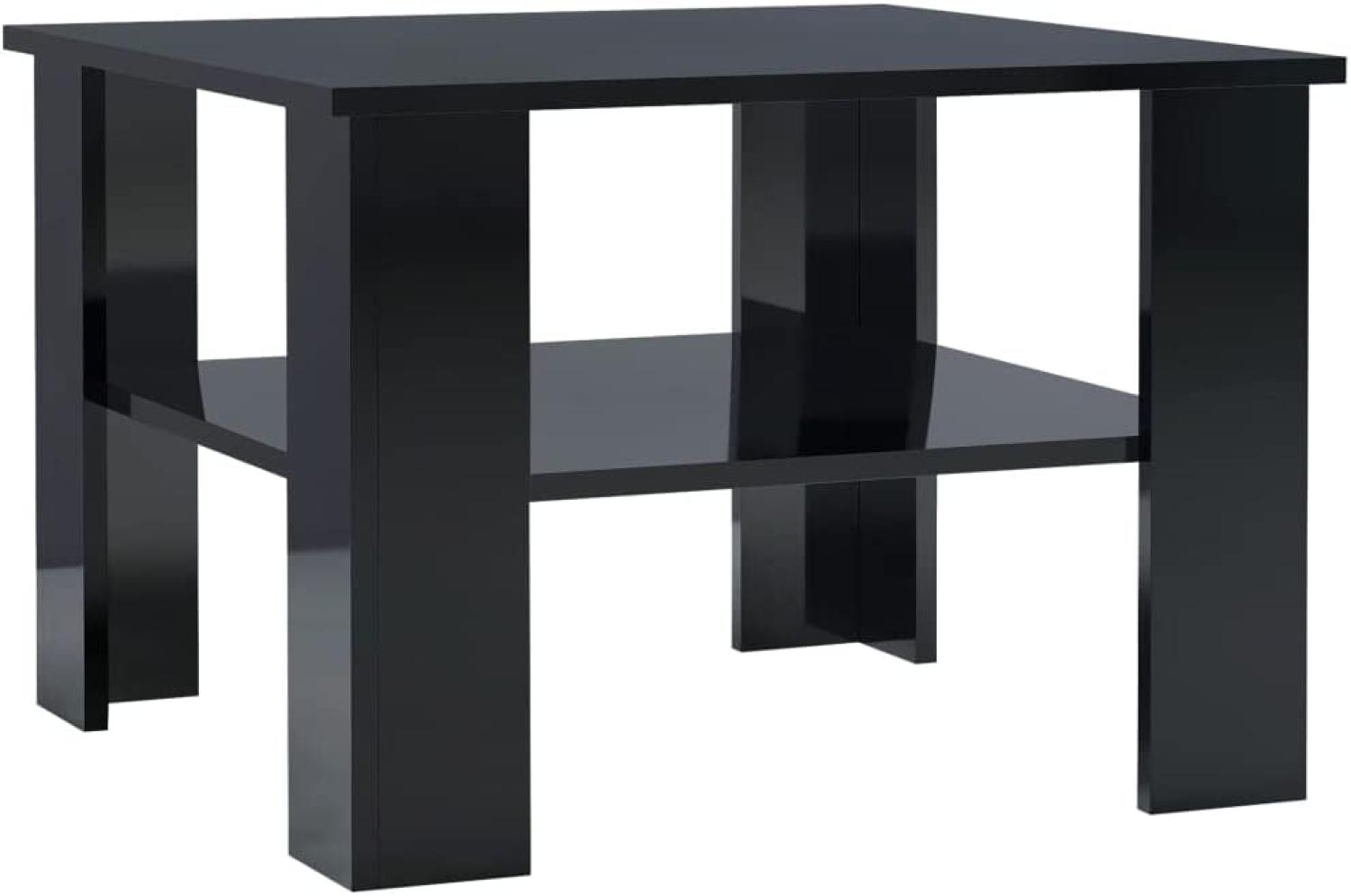 vidaXL Couchtisch, Spanplatte Schwarz Hochglanz, 60×60×42 cm Bild 1