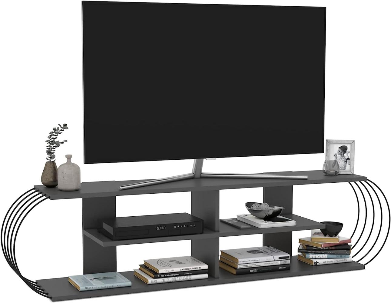 Fernsehtisch Robertsfors 172 x 31 x 42 cm Anthrazit / Schwarz [en. casa] Bild 1
