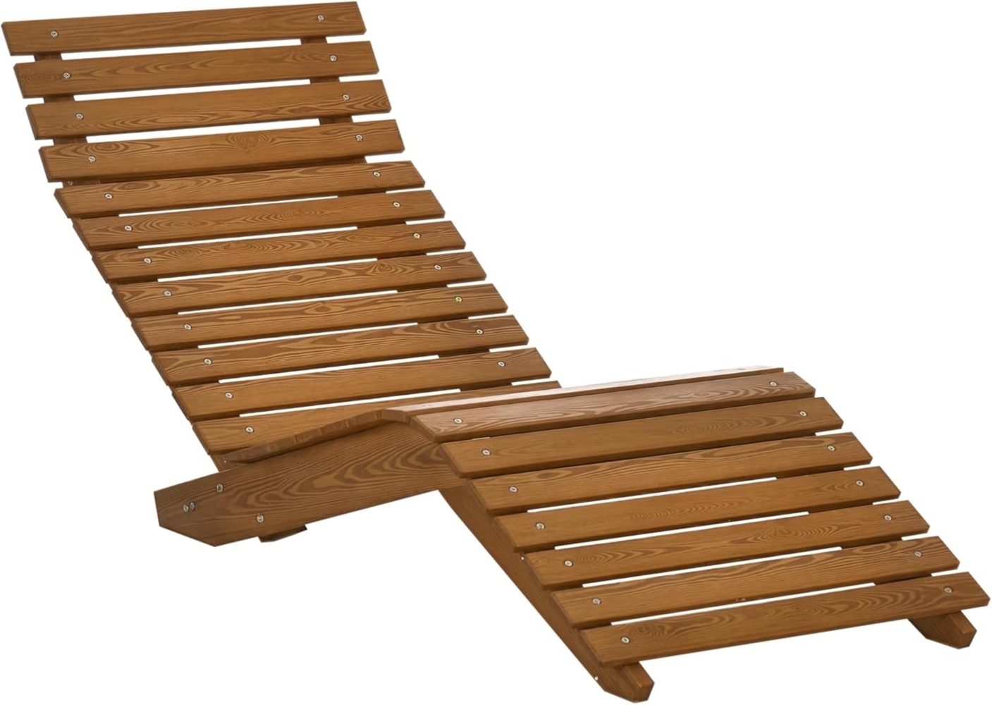 Outsunny Gartenliege für Poolbereich, Balkon, bis 120 kg belastbar, Liegestuhl, 1 St, Sonnenliege, Massivholz, Teak 66L x 170B x 77H cm Bild 1