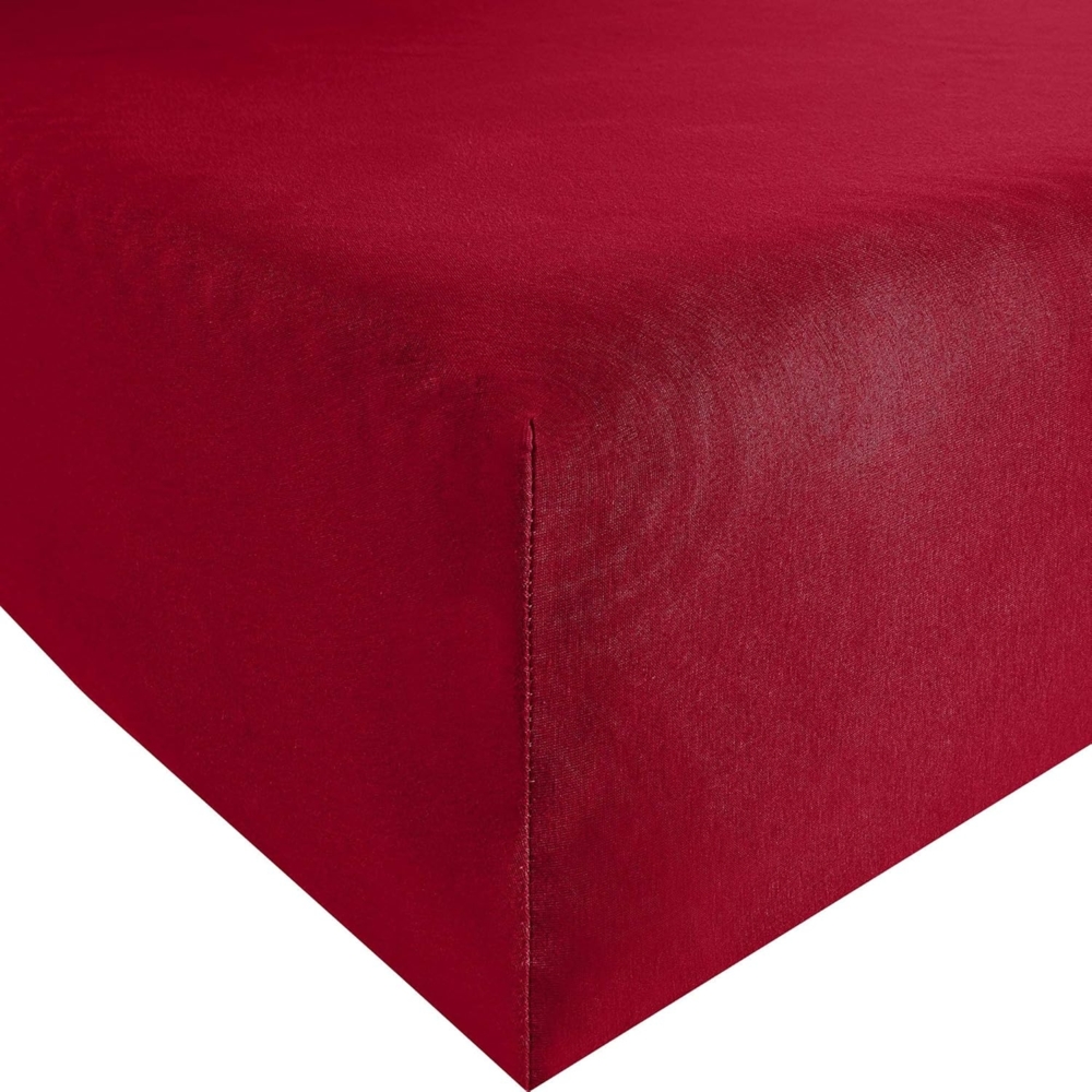 Formesse Bella-Donna Jersey Spannbettlaken|200x220 - 200x240 cm| carminrot Bild 1