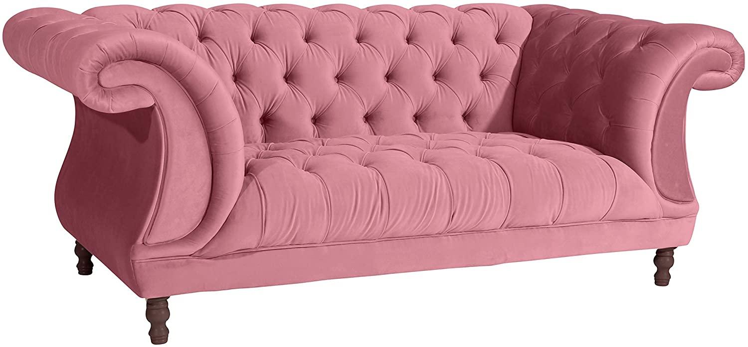 Ivette Sofa 2-Sitzer Samtvelours Rose Buche Nussbaumfarben Bild 1