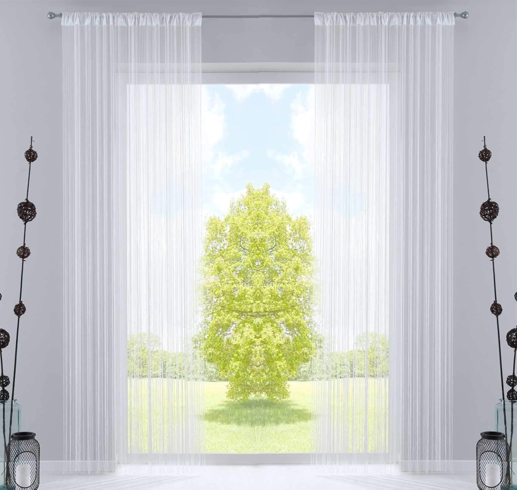 Gardinenbox Gardine, Kräuselband (2 St), transparent, Fadengardine Tunneldurchzug Kräuselband Raumteiler 20303CN2 Bild 1