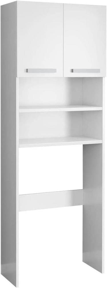 Mirjan24 Waschmaschinenschrank Pola, Badezimmerschrank für die Waschmaschine, Badhochschrank, Badschrank, Badregal (Weiß) Bild 1