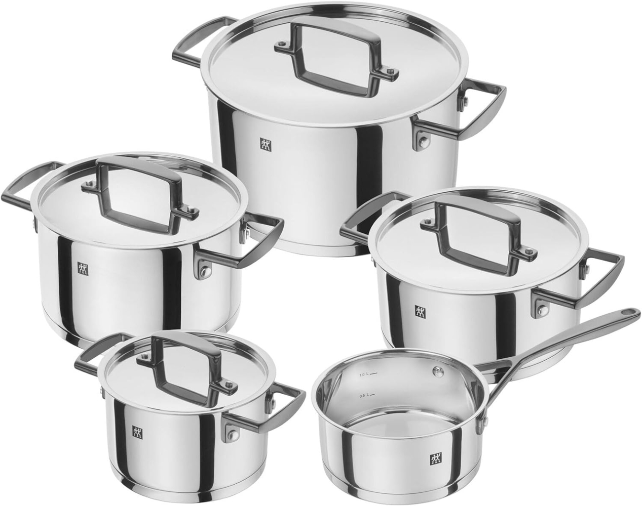 Zwilling bellasera Set mit 5 Edelstahltöpfen mit Deckel Bild 1