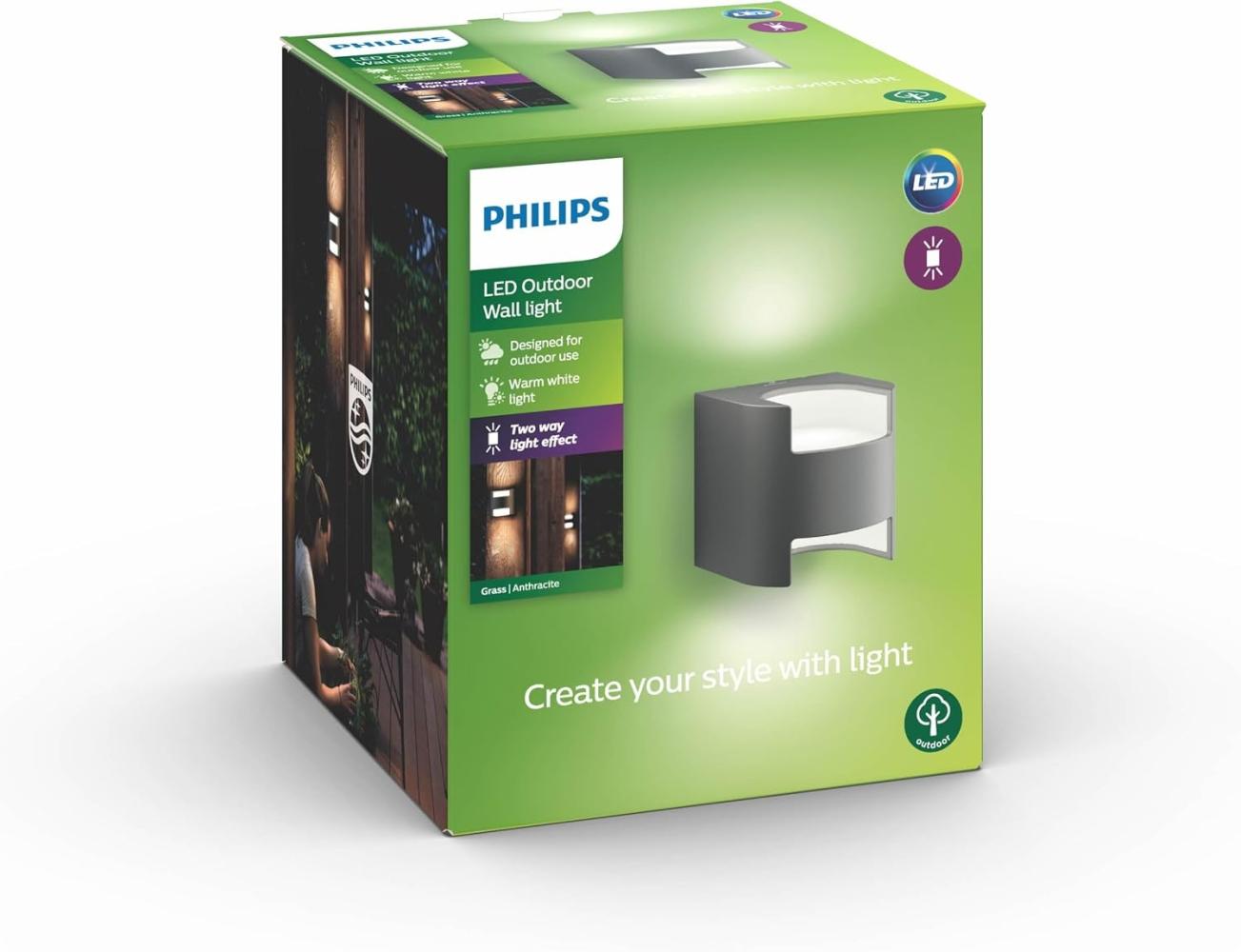 Philips Grass wall lantern anthracite 2x4. 5W SEL Bild 1