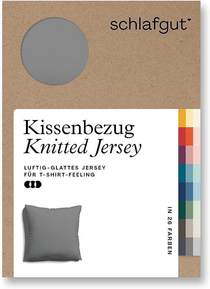 Schlafgut Kissenbezug Knitted Jersey aus Bio-Baumwolle mit Elasthan, bügelfrei, (1 Stück), besonders fein gestrickt, Kissenhülle mit farbigem Reißverschluss Bild 1