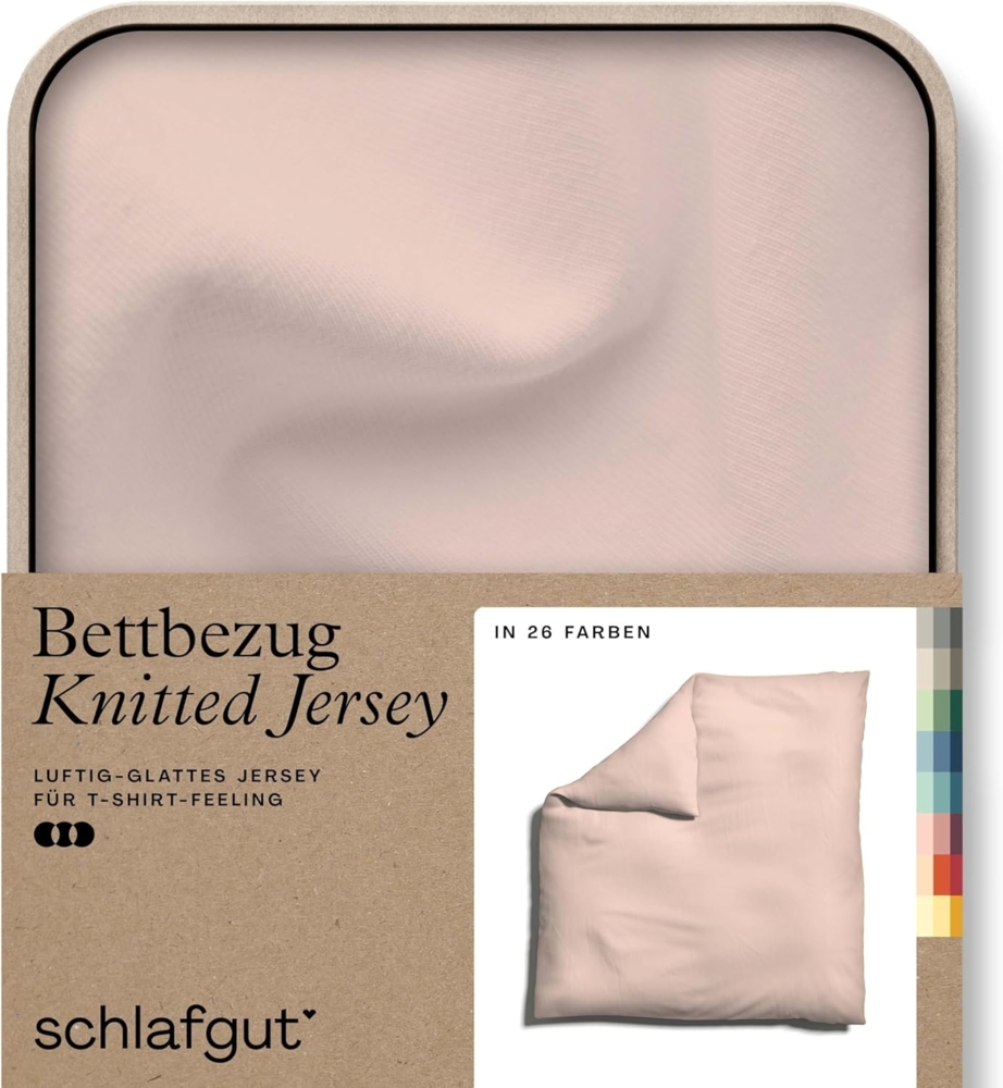 Schlafgut Knitted Jersey Bettwäsche | Bettbezug einzeln 200x200 cm | red-light Bild 1