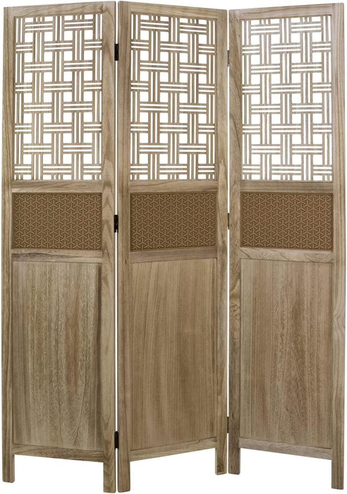 Homestyle4u Paravent Raumteiler, 3 fach, Holz, natur Bild 1