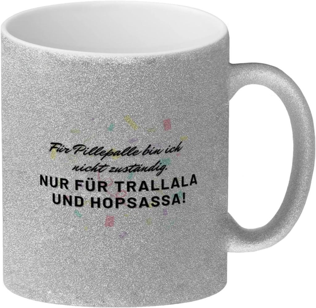 speecheese Tasse Pillepalle Glitzer-Kaffeebecher mit Konfetti und Spruch Bild 1