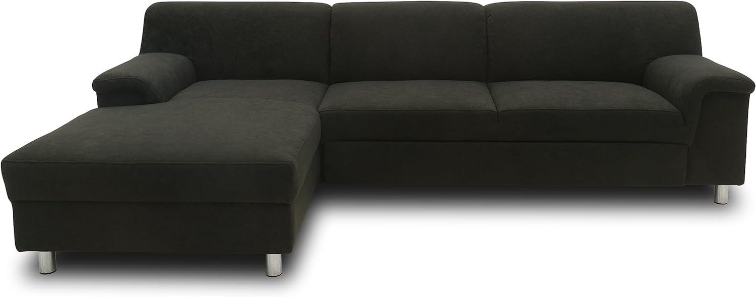 DOMO. collection Jamie Ecksofa, Sofa mit Schlaffunktion, Couch in L-Form, modernes Schlafsofa, anthrazit, 251x150x72 cm Bild 1