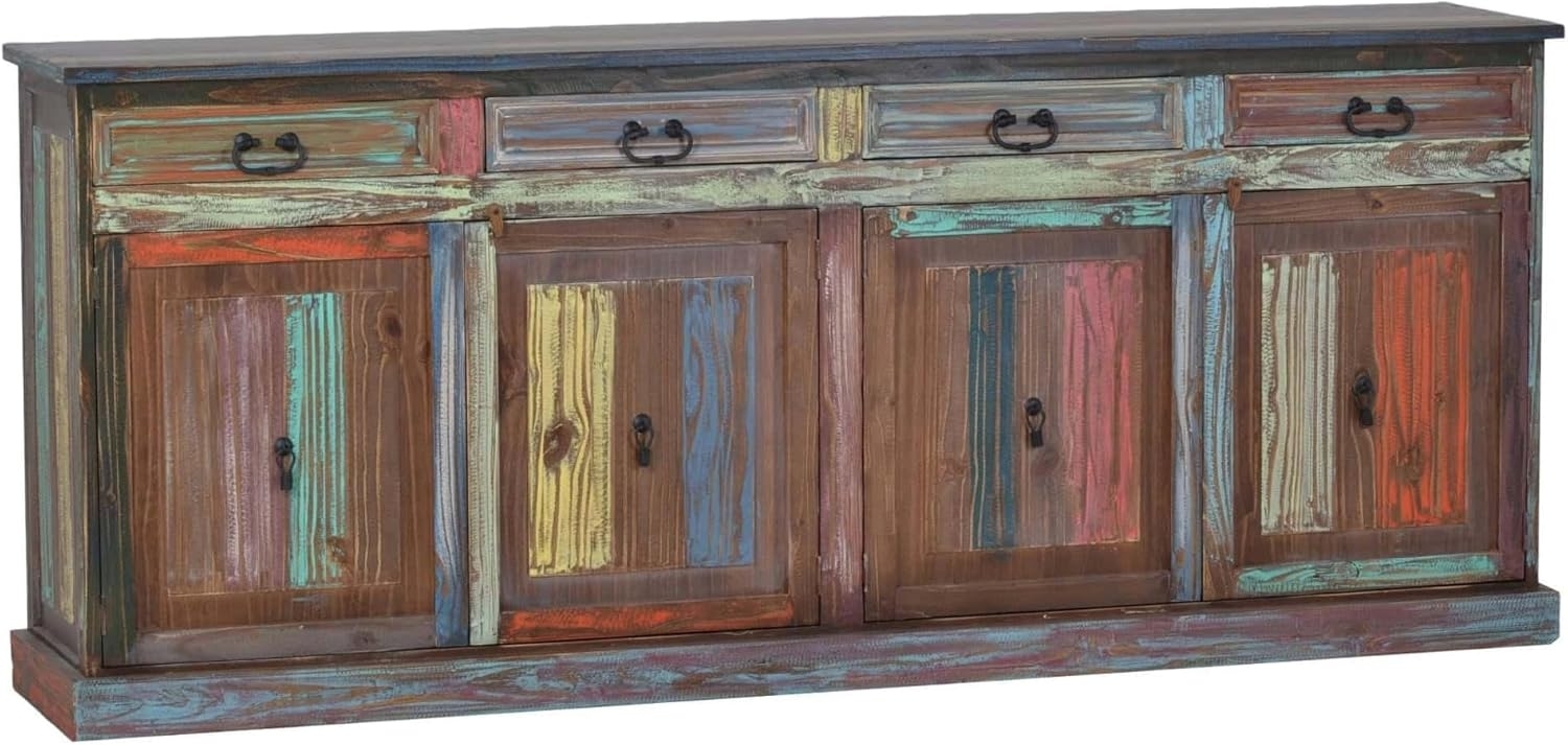MiaMöbel Sideboard Cancun Massivholz Pinie Shabby Chic Mexiko Möbel Mexikanisch Bild 1
