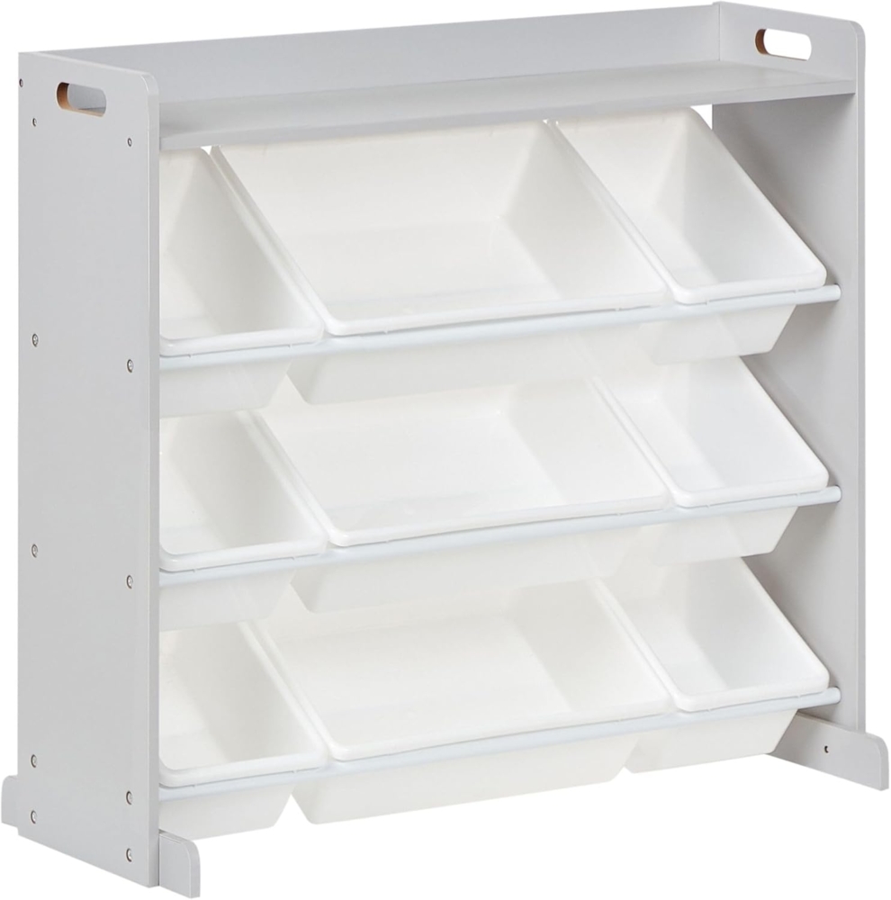 Regal mit 9 Aufbewahrungsboxen COLLIE 78 cm Grau Bild 1