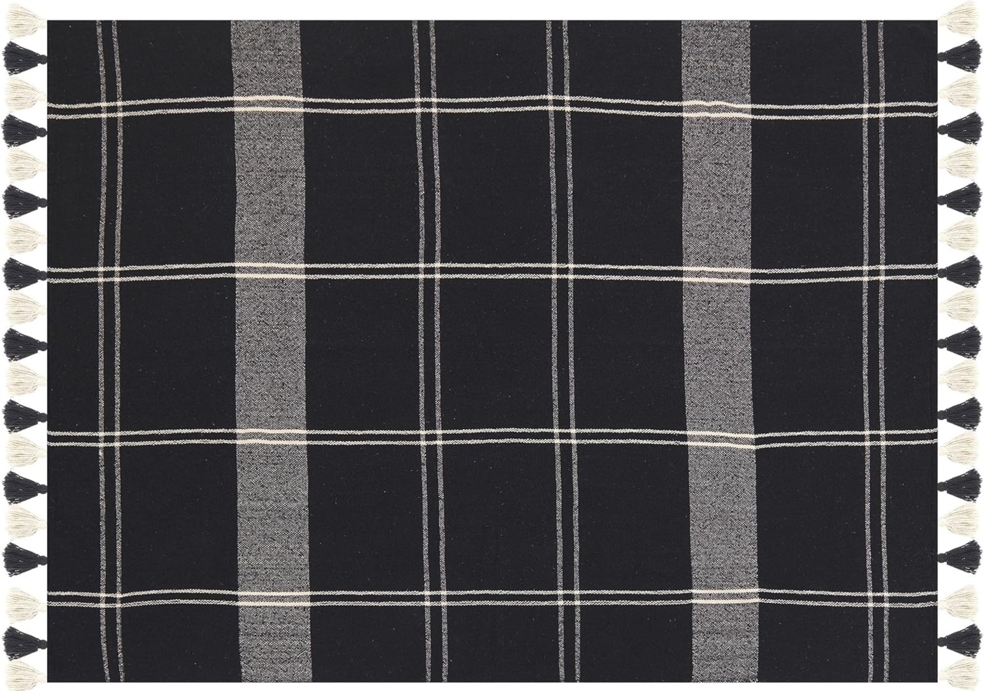Beliani 'Kulac' Kuscheldecke, Baumwollmischgewebe schwarz, 130 x 170 cm Bild 1