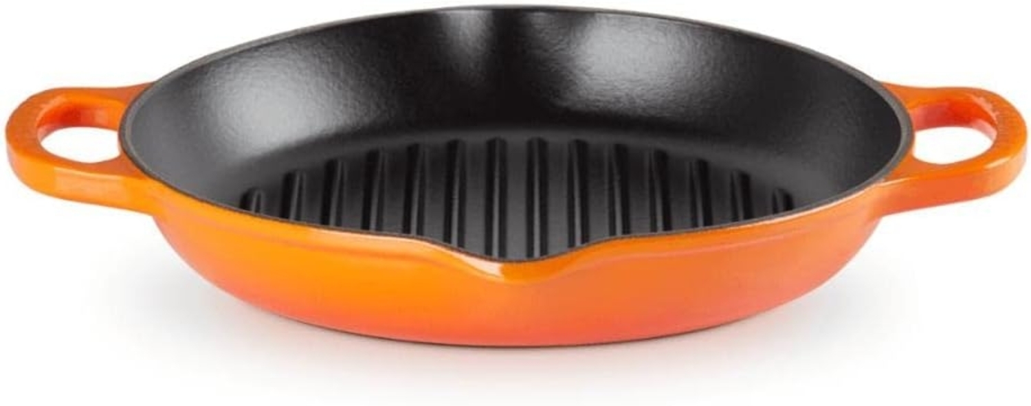 Le Creuset Signature Grillplatte rund 25 cm Ofenrot - 25 bis 28 cm - Orange Bild 1